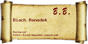 Biach Benedek névjegykártya